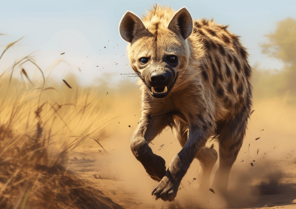 hanging hyena